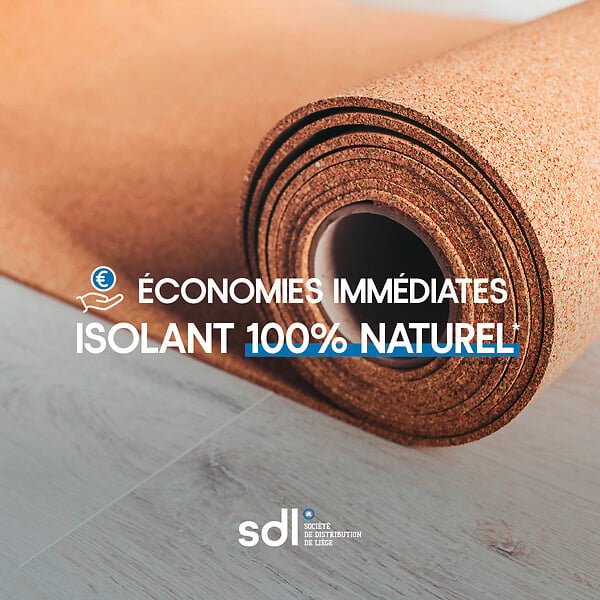 SDL - Rouleau liège agglomere naturel 8x0.5m epaisseur 4mm - large