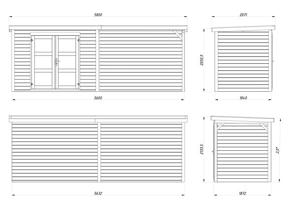WHITE WOOD - Abri de jardin Olivia 1 en bois naturel ép.19mm et pergola - White Wood - 12m² - large
