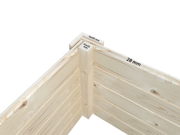 WHITE WOOD - Abri de jardin Lya 1 en bois naturel ép.28 mm et pergola - White Wood - 19,6m² - large