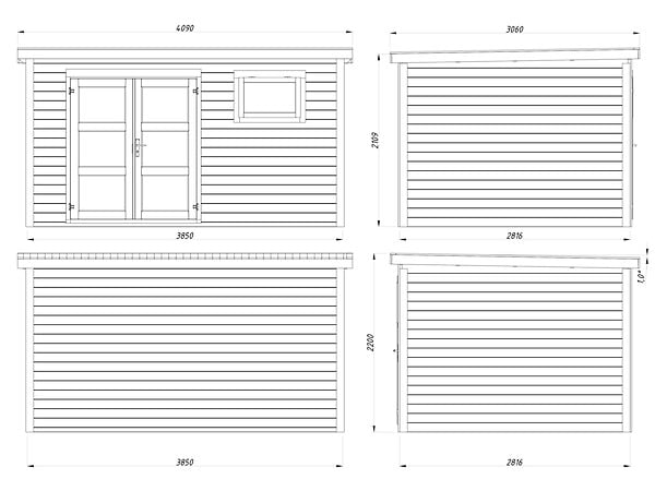 WHITE WOOD - Abri de jardin Lya 2 en bois naturel ép.28 mm - White Wood - 12,5m² - large