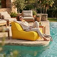 SOO  SANTAI - Fauteuil piscine XL flottant 100 x 90 x 70 cm intérieur / extérieur sans polystyrène Jaune (DC10090-8) - vignette