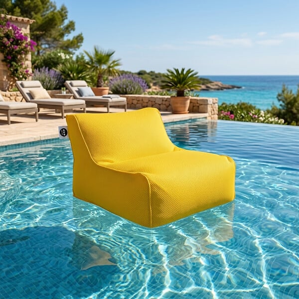SOO  SANTAI - Fauteuil piscine XL flottant 100 x 90 x 70 cm intérieur / extérieur sans polystyrène Jaune (DC10090-8) - large