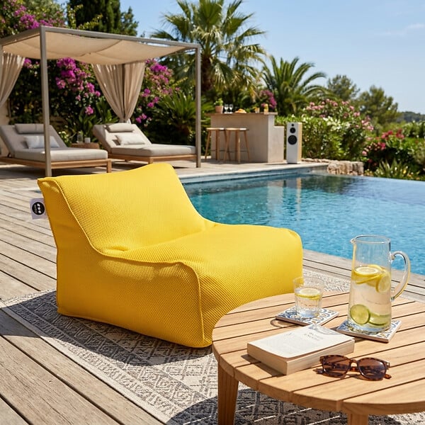SOO  SANTAI - Fauteuil piscine XL flottant 100 x 90 x 70 cm intérieur / extérieur sans polystyrène Jaune (DC10090-8) - large