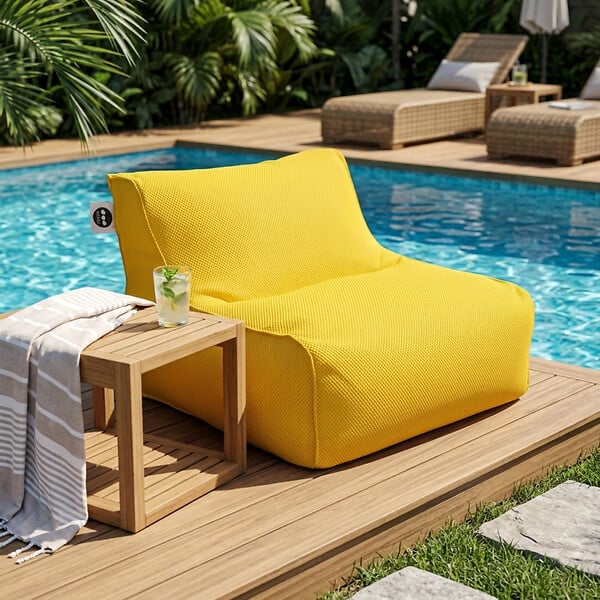 SOO  SANTAI - Fauteuil piscine XL flottant 100 x 90 x 70 cm intérieur / extérieur sans polystyrène Jaune (DC10090-8) - large