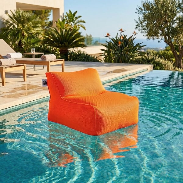 SOO  SANTAI - Fauteuil piscine XL flottant 100 x 90 x 70 cm intérieur / extérieur sans polystyrène Orange (DC10090-6) - large