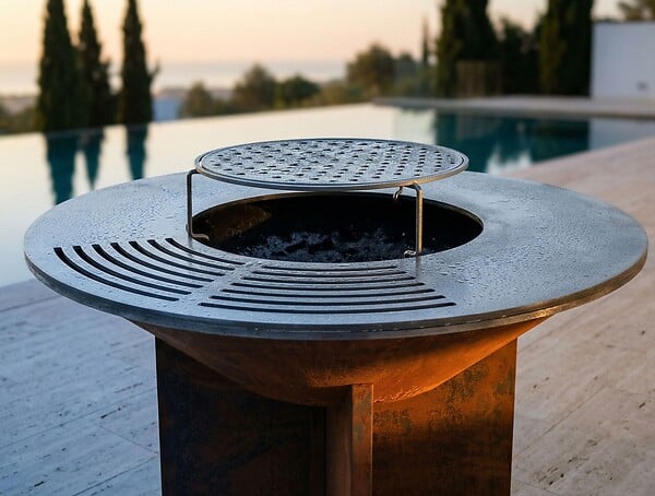PURLINE - Barbecue brasero avec plaque d'acier de 100 cm - large