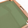 OVIALA - Lot de 2 bains de soleil en bois inclinable avec roues vert sauge - Aubagne - vignette
