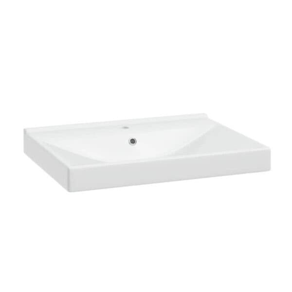 NATUREL - Stilla 61x46x6,5cm lavabo en céramique pour meubles, blanc (VERSO60) - large