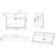 NATUREL - Stilla 61x46x6,5cm lavabo en céramique pour meubles, blanc (VERSO60) - vignette