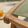 OVIALA - Lot de 2 bains de soleil en bois inclinable avec roues vert sauge - Aubagne - vignette