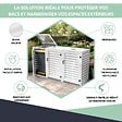 ATOLE - Abri poubelle - Cache poubelle Triple en Aluminium thermolaqué 3x120 Litres - Blanc - vignette