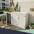 ATOLE - Abri poubelle - Cache poubelle Triple en Aluminium thermolaqué 3x120 Litres - Blanc - vignette