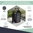 ATOLE - Abri poubelle - Cache poubelle Simple en Aluminium thermolaqué 1x120 Litres - Gris anthracite - vignette