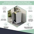 ATOLE - Abri poubelle - Cache poubelle Simple en Aluminium thermolaqué 1x240 Litres - Blanc - vignette