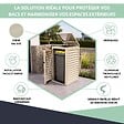 ATOLE - Abri poubelle - Cache poubelle Simple en Aluminium thermolaqué 1x120 Litres - Crème - vignette