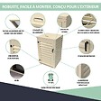 ATOLE - Abri poubelle - Cache poubelle Simple en Aluminium thermolaqué 1x120 Litres - Crème - vignette