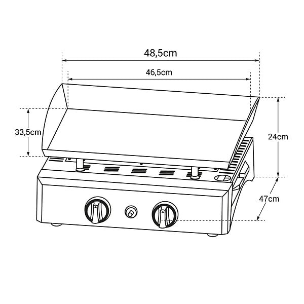 HAPPY GARDEN - Plancha au gaz MALA - 2 brûleurs 5kW - large