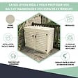 ATOLE - Abri poubelle - Cache poubelle Double en Aluminium thermolaqué 2x360 Litres - Crème - vignette