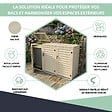 ATOLE - Abri poubelle - Cache poubelle Triple en Aluminium thermolaqué 3x240 Litres - Crème - vignette