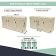 ATOLE - Abri poubelle - Cache poubelle Triple en Aluminium thermolaqué 3x240 Litres - Crème - vignette