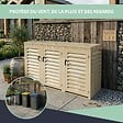 ATOLE - Abri poubelle - Cache poubelle Triple en Aluminium thermolaqué 3x240 Litres - Crème - vignette