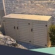 ATOLE - Abri poubelle - Cache poubelle Triple en Aluminium thermolaqué 3x240 Litres - Crème - vignette