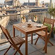 OVIALA - Table et 2 chaises pliantes en bois d'eucalyptus - Sete - vignette