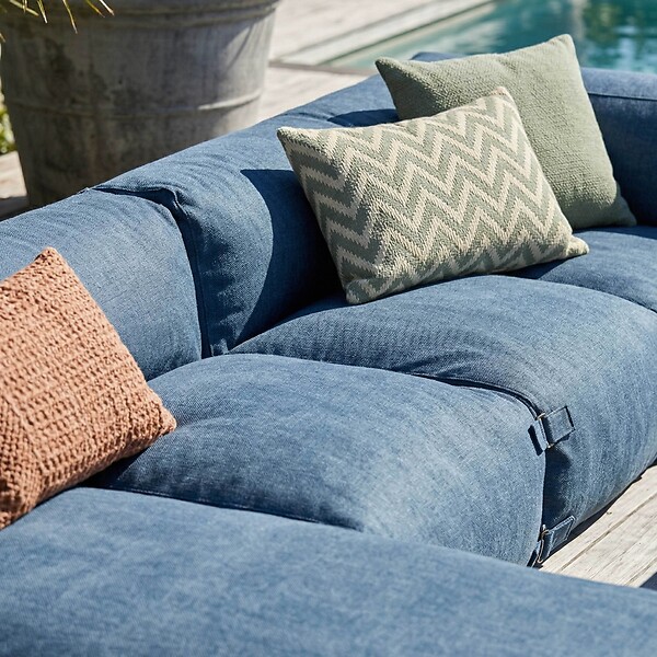OVIALA - Salon de jardin modulable 5 places bleu pacific - Mixi - large