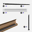 KORDO - Kit garde-corps aluminium noir 2m pose à plat, Initio KORDO - vignette