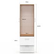 ID MARKET - Armoire 2 portes JULIANA blanc et bois penderie 50 cm avec 2 tiroirs - vignette