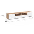 ID MARKET - Meuble TV 180 cm ELI bois façon hêtre portes blanches - vignette