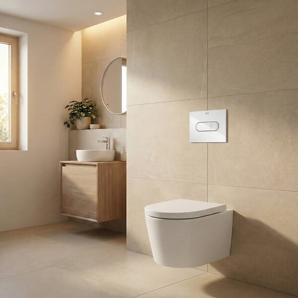 ROCA - Pack WC suspendu complet avec bâti-support Roca, cuvette sans bride et abattant soft-Close - large