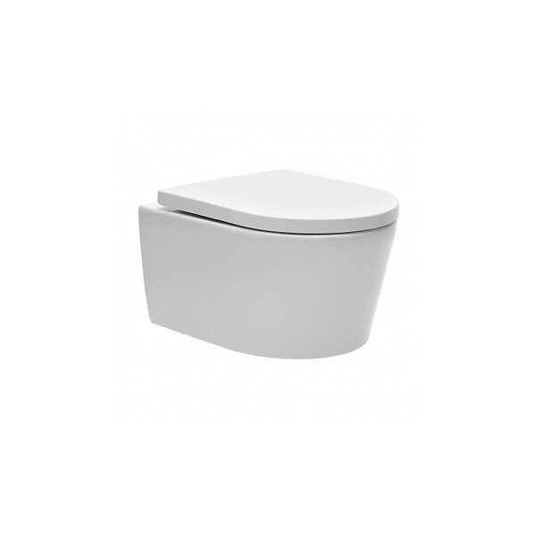 ROCA - Pack WC suspendu complet avec bâti-support Roca, cuvette sans bride et abattant soft-Close - large