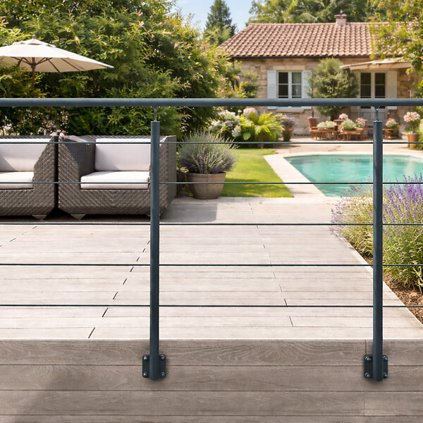 KORDO - Kit garde-corps aluminium gris anthracite 2m pose latérale, Opalu KORDO - large