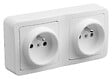 DEBFLEX - BLOK DOUBLE PRISE DE COURANT 2P+T SAILLIE BLANC - vignette