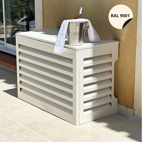 BEYOND BLUE - Cache climatisation - Venetian - Aluminium - Beige RAL9001 - Taille médium - Moyen  L 110 x H 80 x P 55 cm - large