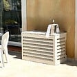 BEYOND BLUE - Cache climatisation - Venetian - Aluminium - Beige RAL9001 - Taille médium - Moyen  L 110 x H 80 x P 55 cm - vignette