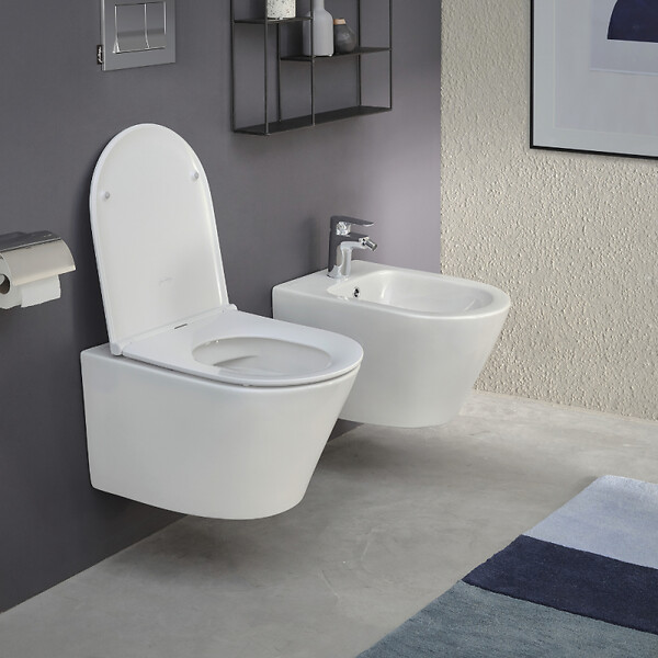 JACOB DELAFON - Cuvette WC suspendu sans bride Rodin+ avec abattant - large