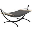 ID MARKET - Hamac XL avec support métal noir et toile gris anthracite - vignette