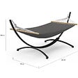 ID MARKET - Hamac XL avec support métal noir et toile gris anthracite - vignette