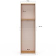 ID MARKET - Armoire 2 portes JULIANA blanc et bois penderie 50 cm avec étagère - vignette