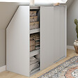 ID MARKET - Armoire sous pente 3 portes coulissantes 3 niveaux TOMI 130 x 50 x 70/110 cm blanc - vignette
