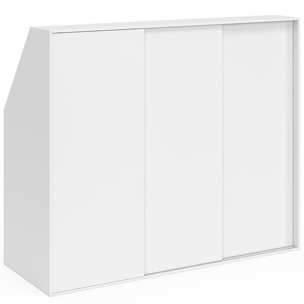 ID MARKET - Armoire sous pente 3 portes coulissantes 3 niveaux TOMI 130 x 50 x 70/110 cm blanc - large