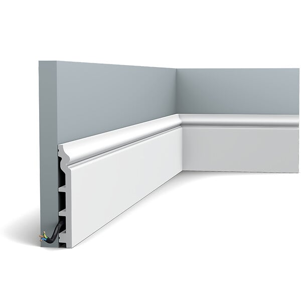 ORAC DECOR - SX118 CONTOUR Plinthe Orac Decor - 14x1,8x200cm (h x p x L) - plinthe décorative polymère Carton 8 pièces , A peindre - large