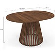 ID MARKET - Table à manger extensible ronde CARMEN 4-8 personnes pied noyer en lattes et plateau noyer 110 - 150 cm - vignette