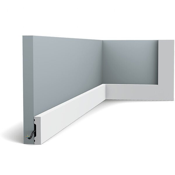 ORAC DECOR - SX162 Moulure multifonctionnelle Orac Decor Axxent - 4x1x200cm (h x p x l) - plinthe décorative Carton 8 pièces , RAL9003 - large