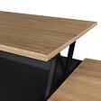 ID MARKET - Table basse plateau relevable rectangulaire ELEA avec coffre bois noir et façon hêtre - vignette
