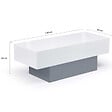 ID MARKET - Table basse coulissante rectangulaire MARTA bois gris et plateau blanc - vignette