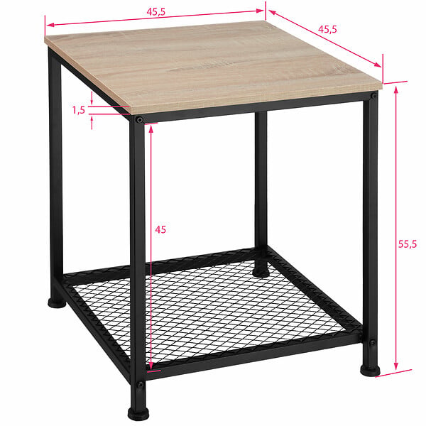TECTAKE - Table d’appoint DERBY 45,5x45,5x55,5cm - large