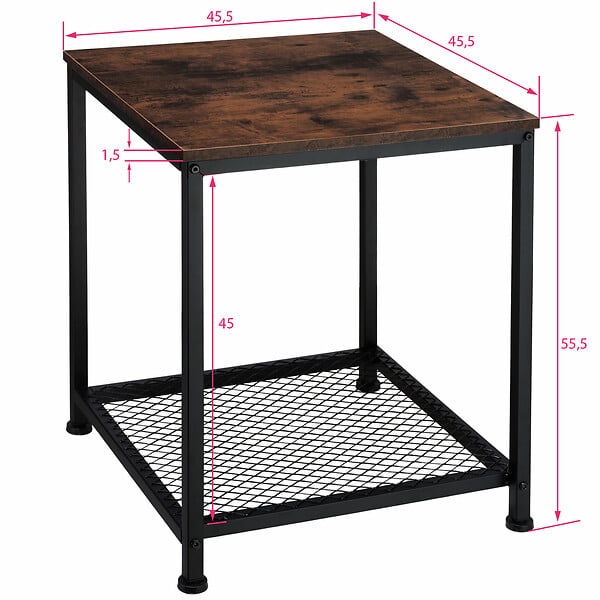 TECTAKE - Table d’appoint DERBY 45,5x45,5x55,5cm - large